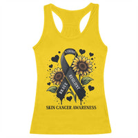 Sunflower Skin Cancer Awareness Racerback Tank Top Brave Strong Resilient