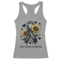 Sunflower Skin Cancer Awareness Racerback Tank Top Brave Strong Resilient