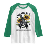 Sunflower Skin Cancer Awareness Raglan Shirt Brave Strong Resilient