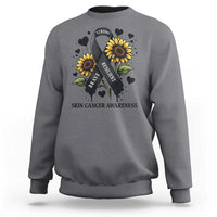 Sunflower Skin Cancer Awareness Sweatshirt Brave Strong Resilient