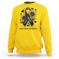 Sunflower Skin Cancer Awareness Sweatshirt Brave Strong Resilient