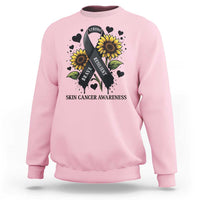 Sunflower Skin Cancer Awareness Sweatshirt Brave Strong Resilient