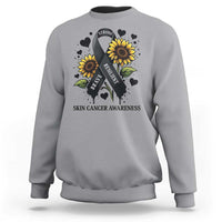 Sunflower Skin Cancer Awareness Sweatshirt Brave Strong Resilient