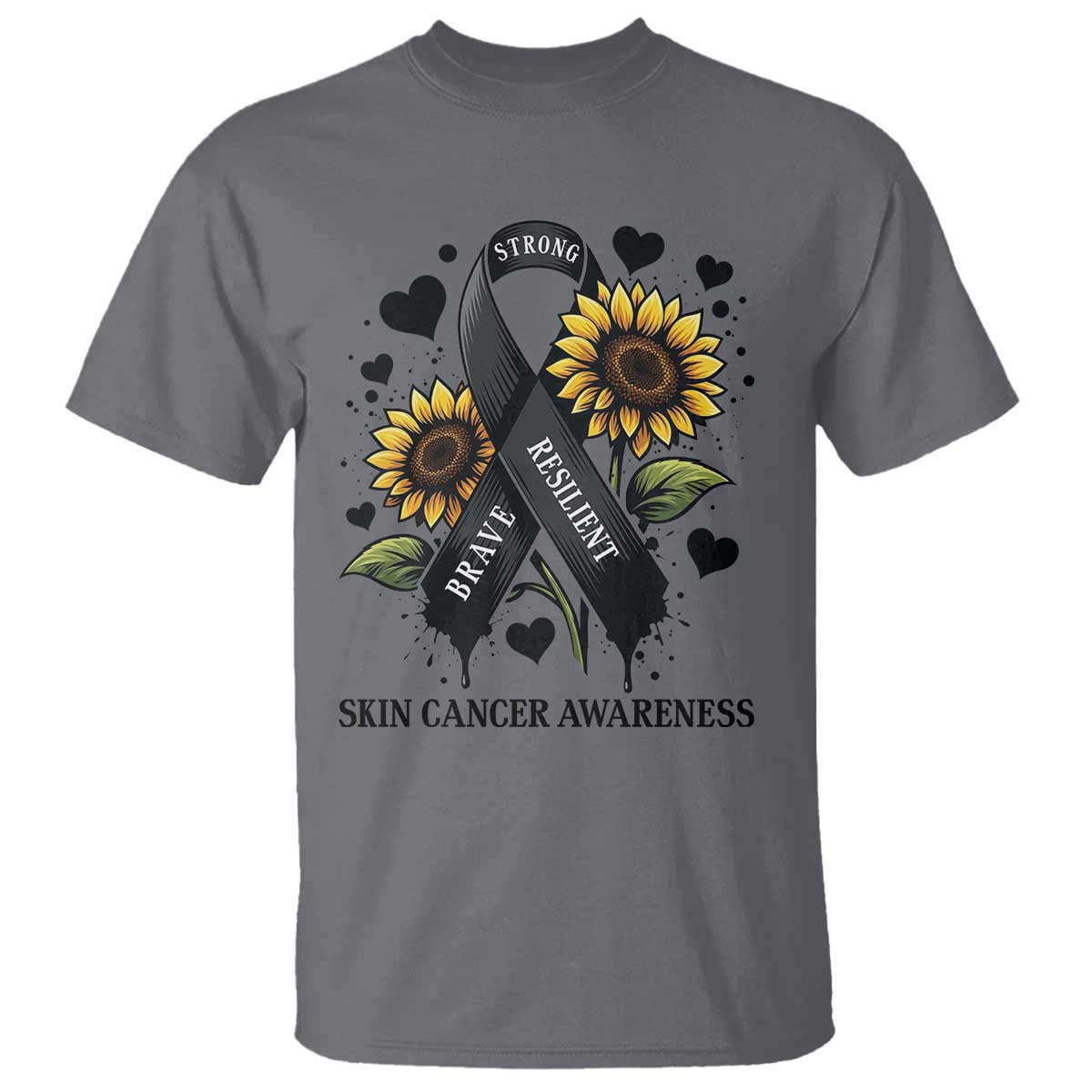 Sunflower Skin Cancer Awareness T Shirt Brave Strong Resilient
