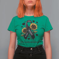 Sunflower Skin Cancer Awareness T Shirt For Women Brave Strong Resilient