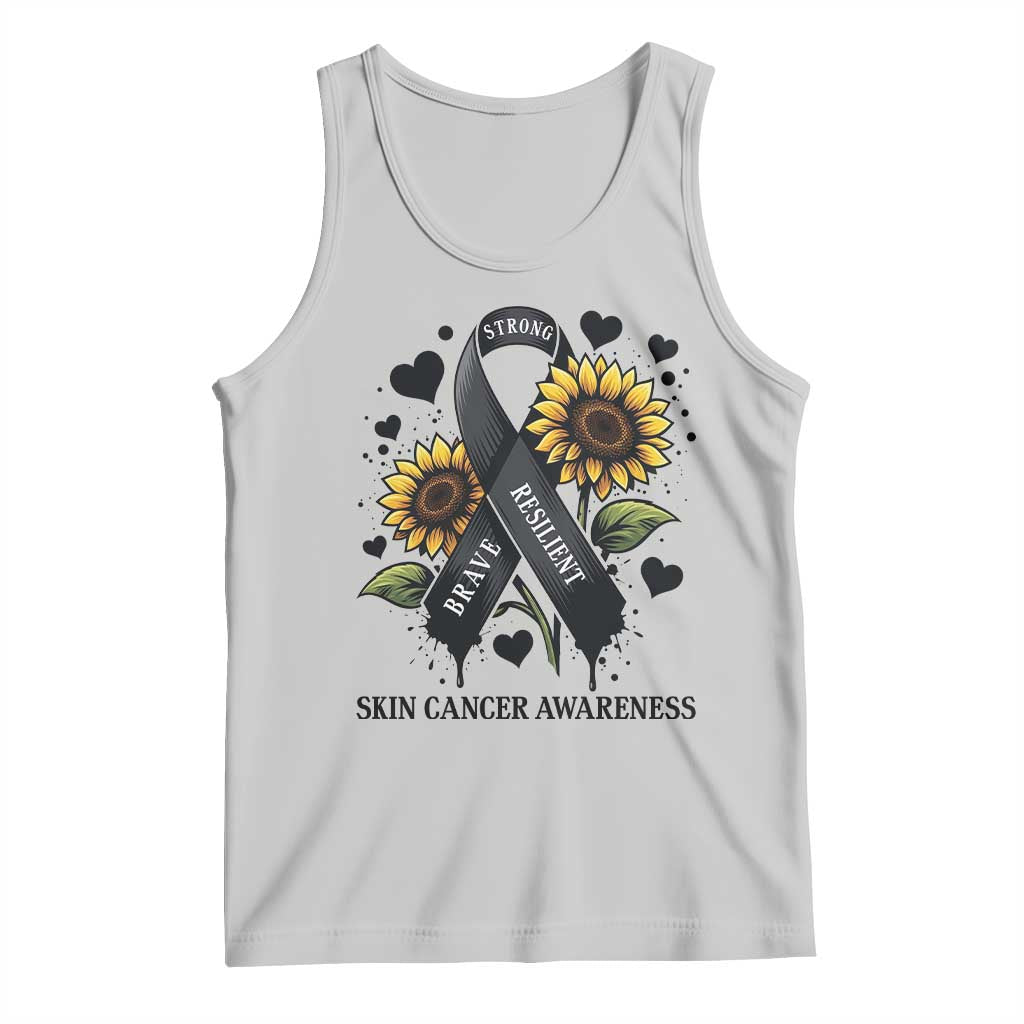 Sunflower Skin Cancer Awareness Tank Top Brave Strong Resilient