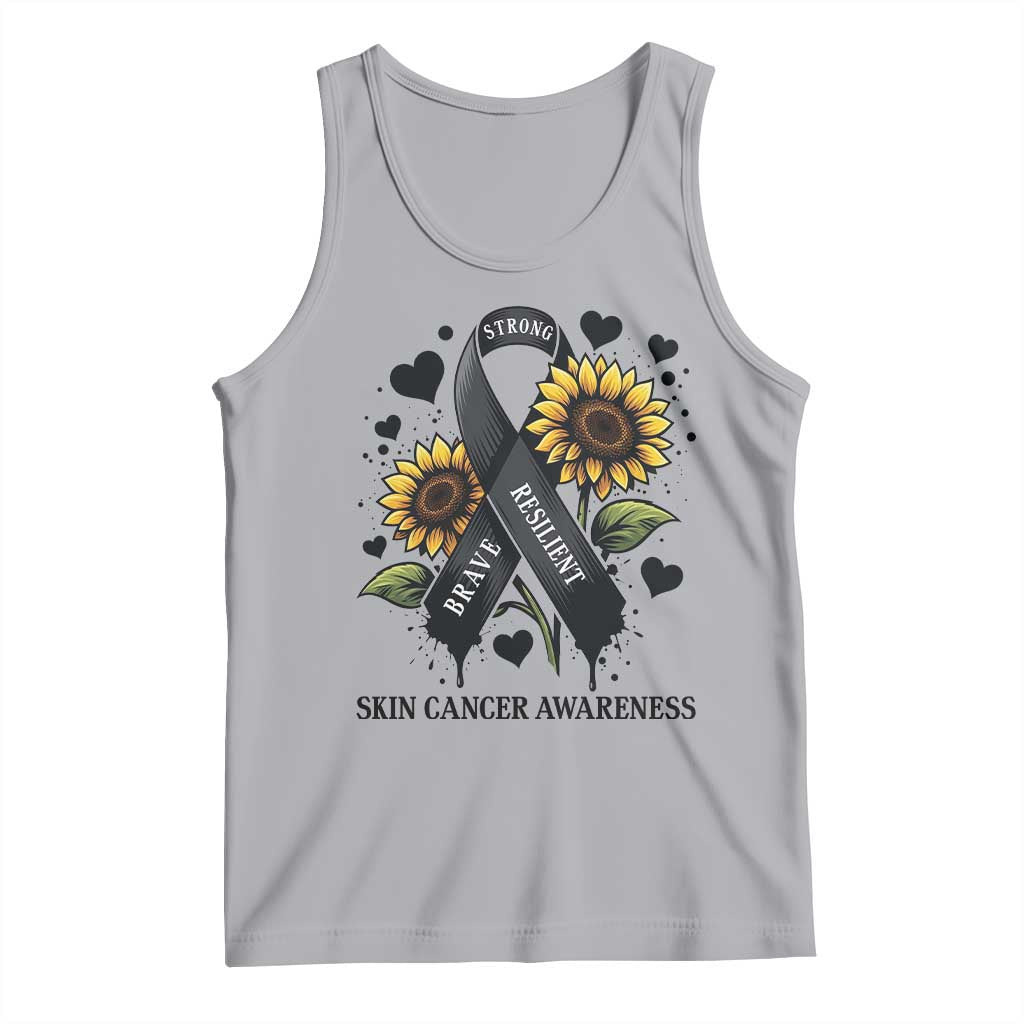 Sunflower Skin Cancer Awareness Tank Top Brave Strong Resilient