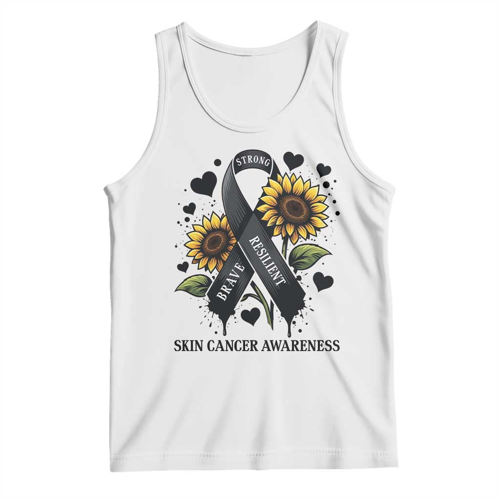 Sunflower Skin Cancer Awareness Tank Top Brave Strong Resilient