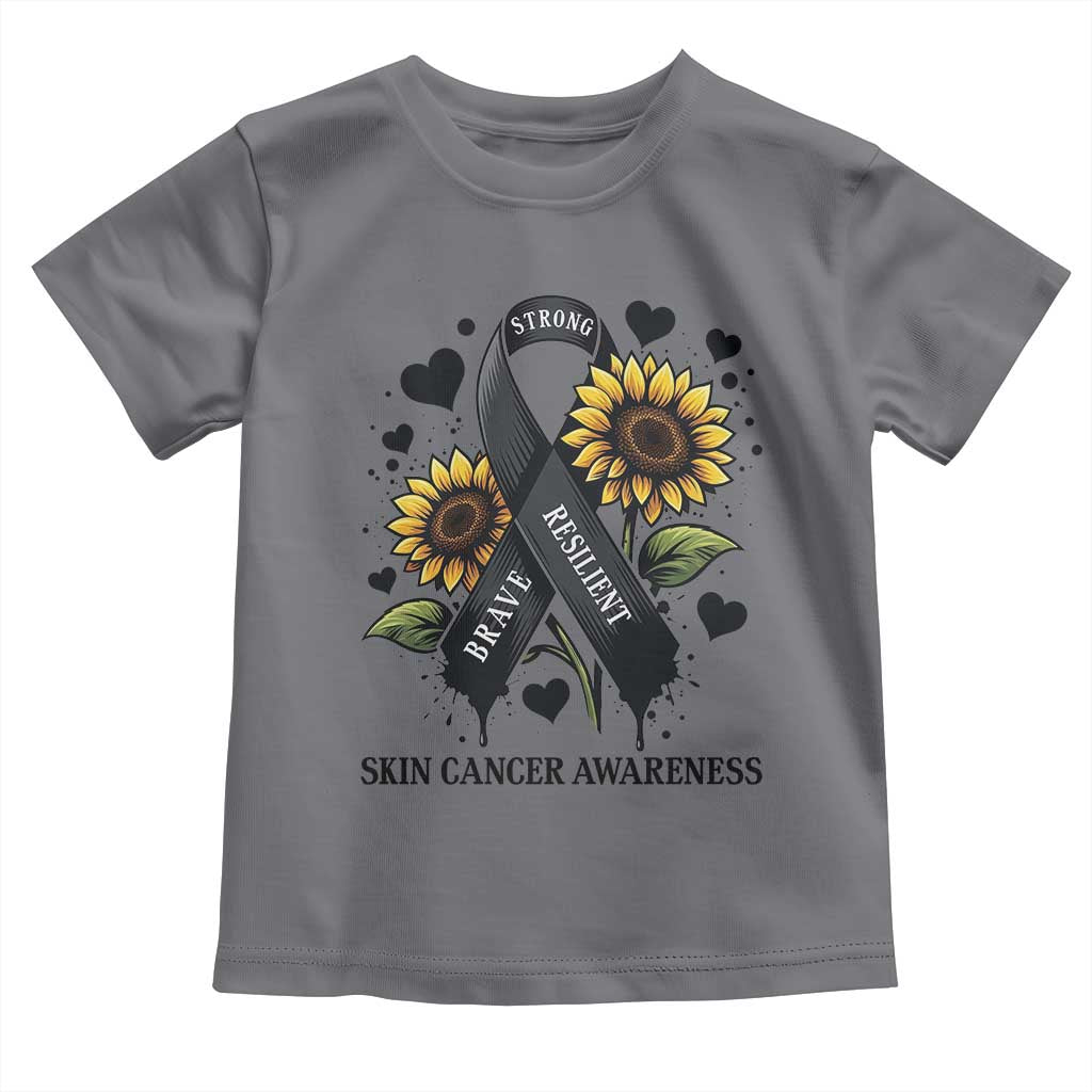Sunflower Skin Cancer Awareness Toddler T Shirt Brave Strong Resilient