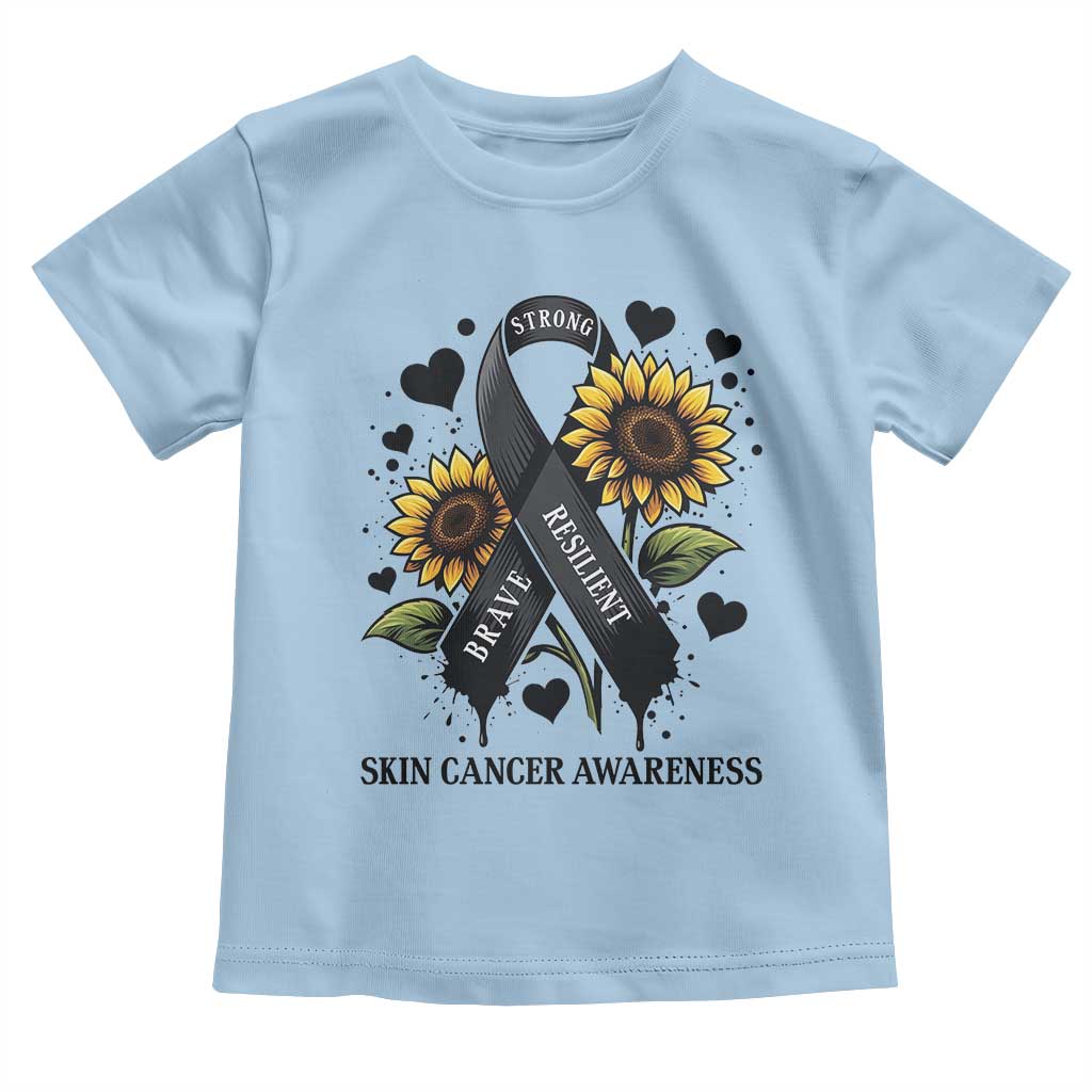 Sunflower Skin Cancer Awareness Toddler T Shirt Brave Strong Resilient