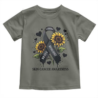 Sunflower Skin Cancer Awareness Toddler T Shirt Brave Strong Resilient