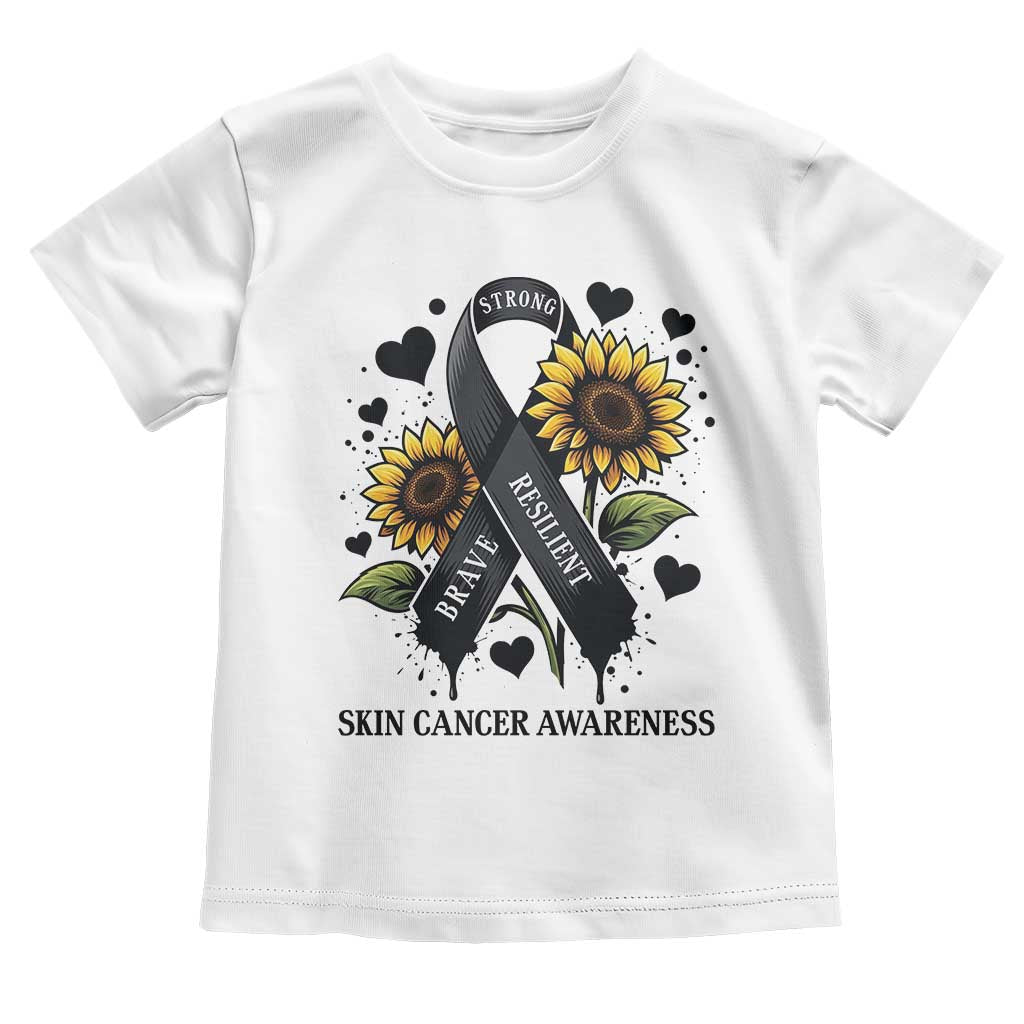 Sunflower Skin Cancer Awareness Toddler T Shirt Brave Strong Resilient