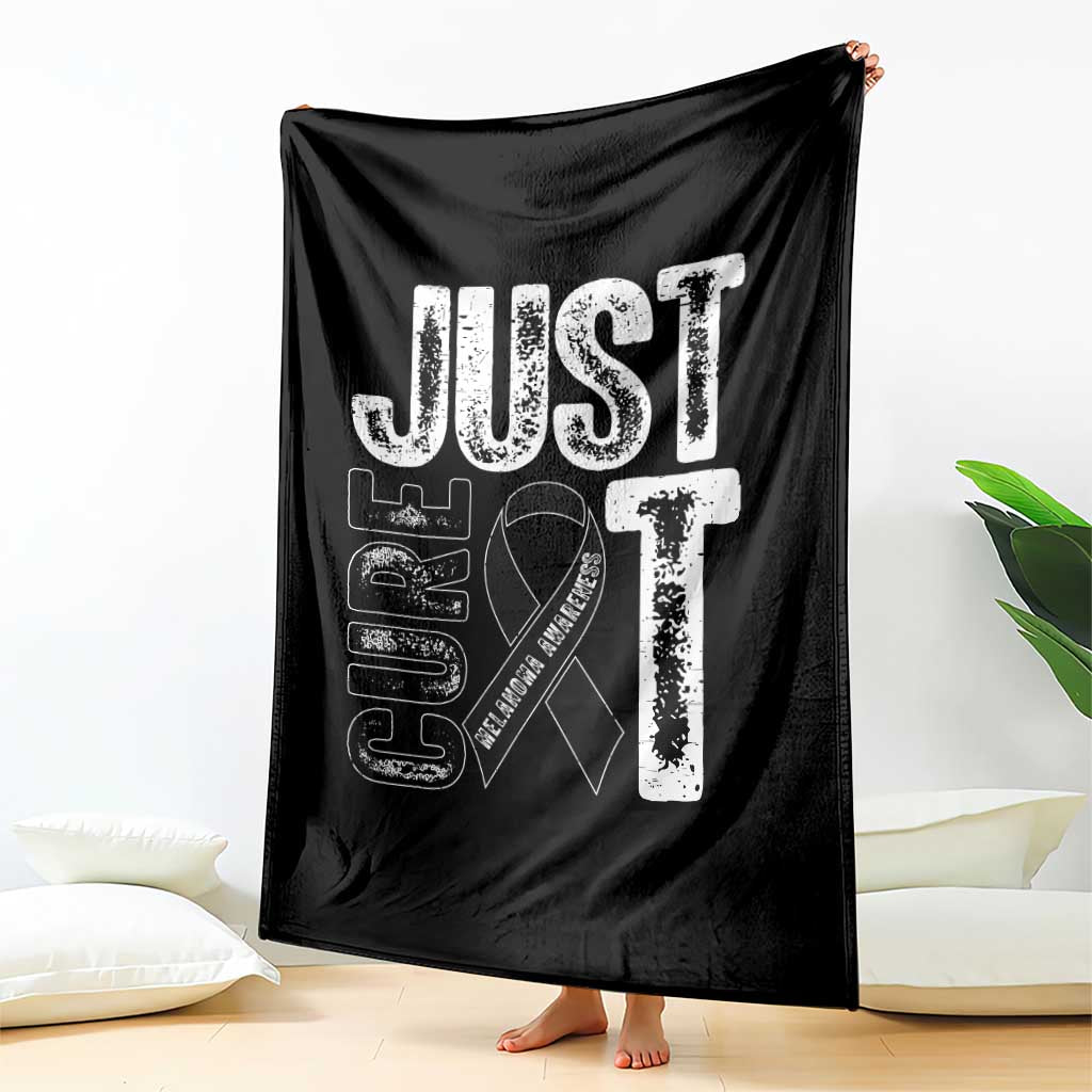 Skin Cancer Warrior Awareness Fighter Throw Blanket Just Cure It