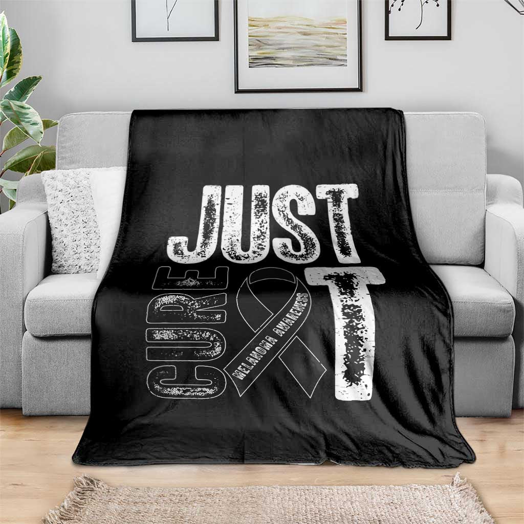 Skin Cancer Warrior Awareness Fighter Throw Blanket Just Cure It