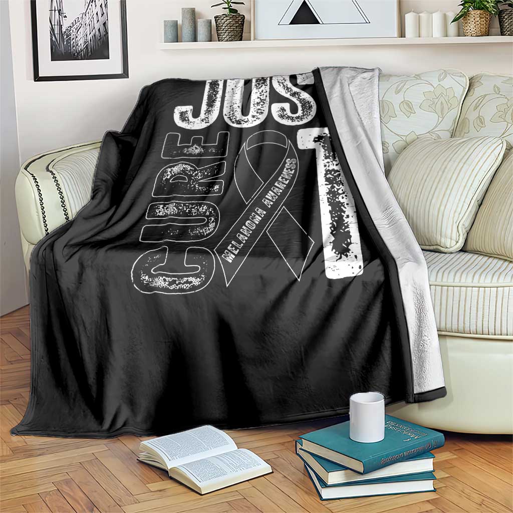 Skin Cancer Warrior Awareness Fighter Throw Blanket Just Cure It