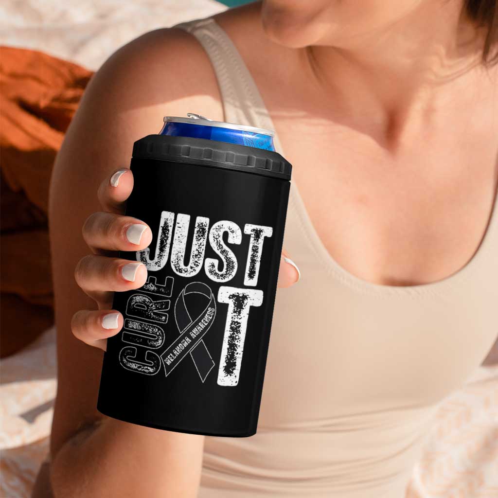Skin Cancer Warrior Awareness Fighter 4 in 1 Can Cooler Tumbler Just Cure It