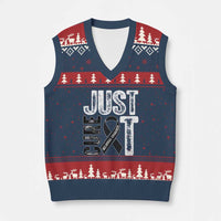Skin Cancer Warrior Awareness Fighter V-Neck Knit Sweater Vest Just Cure It