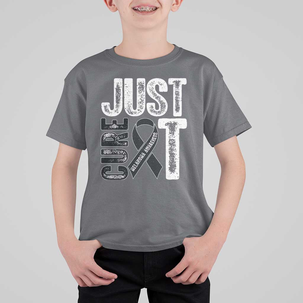 Skin Cancer Warrior Awareness Fighter T Shirt For Kid Just Cure It