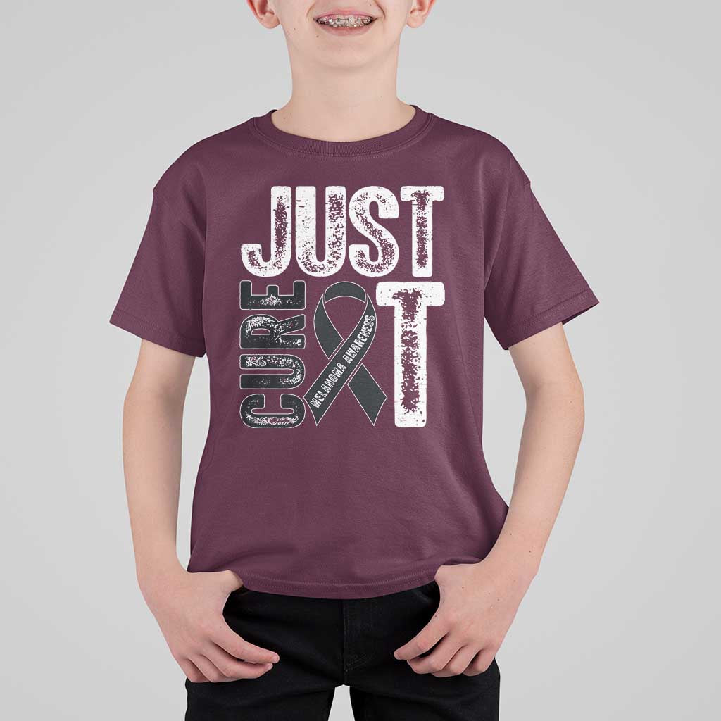 Skin Cancer Warrior Awareness Fighter T Shirt For Kid Just Cure It
