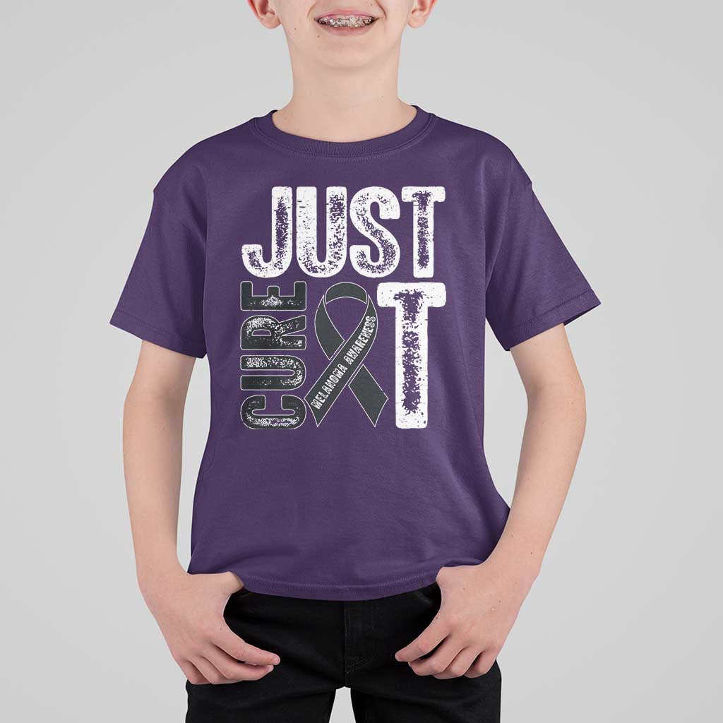 Skin Cancer Warrior Awareness Fighter T Shirt For Kid Just Cure It
