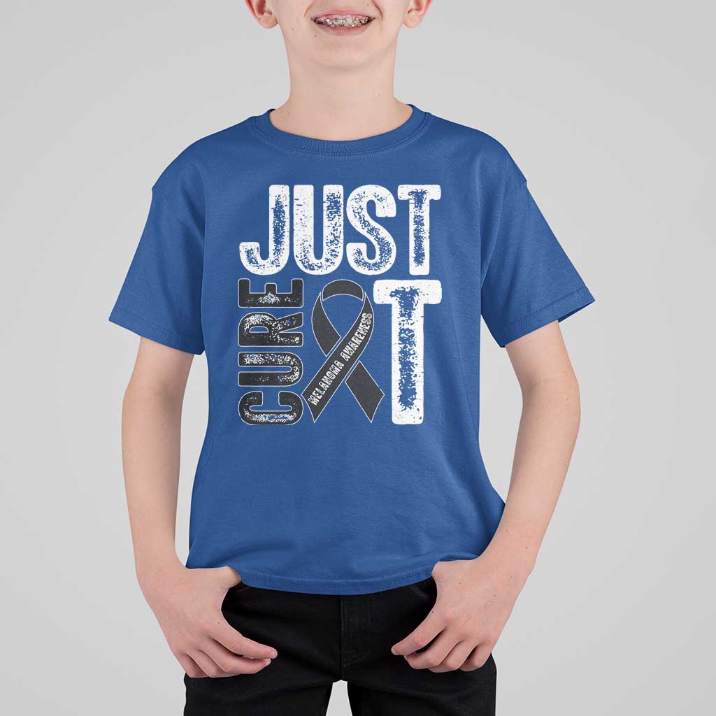 Skin Cancer Warrior Awareness Fighter T Shirt For Kid Just Cure It