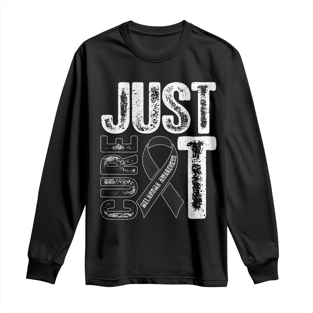 Skin Cancer Warrior Awareness Fighter Long Sleeve Shirt Just Cure It