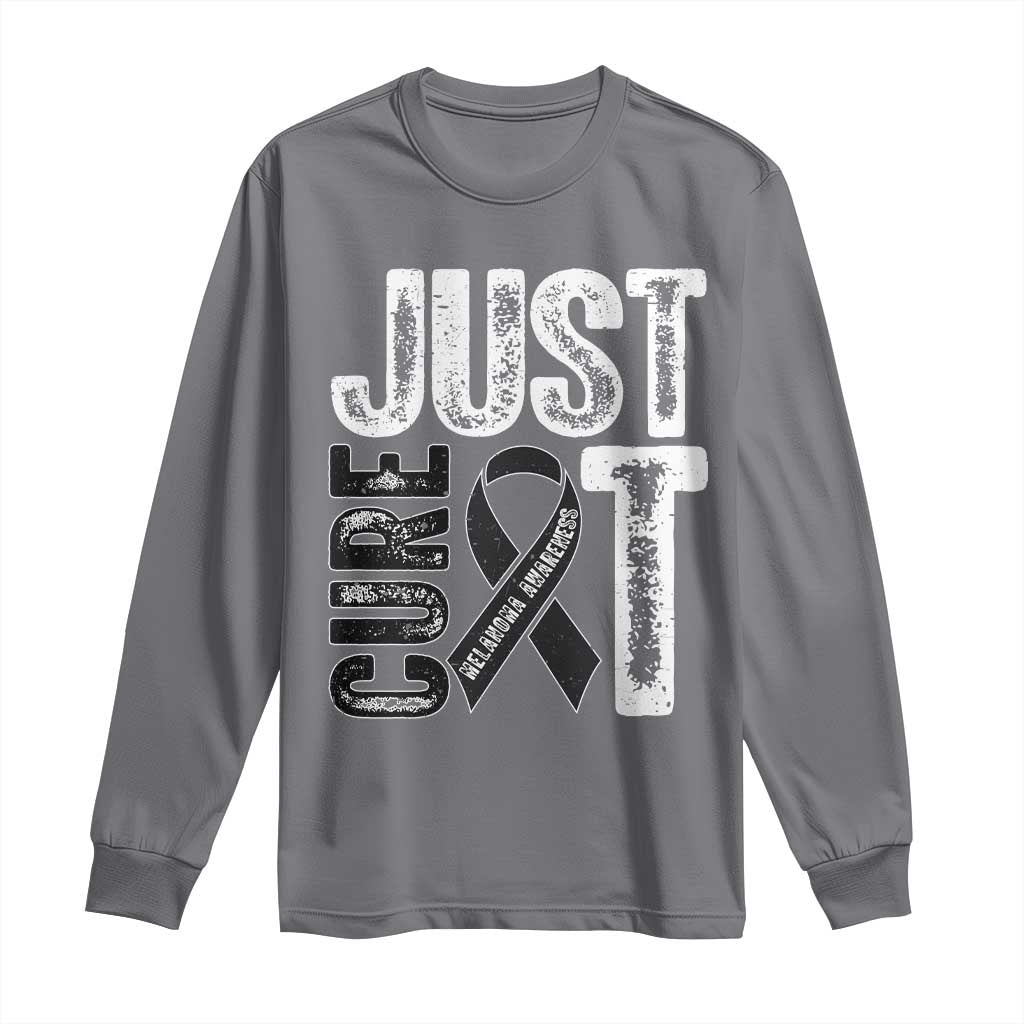 Skin Cancer Warrior Awareness Fighter Long Sleeve Shirt Just Cure It
