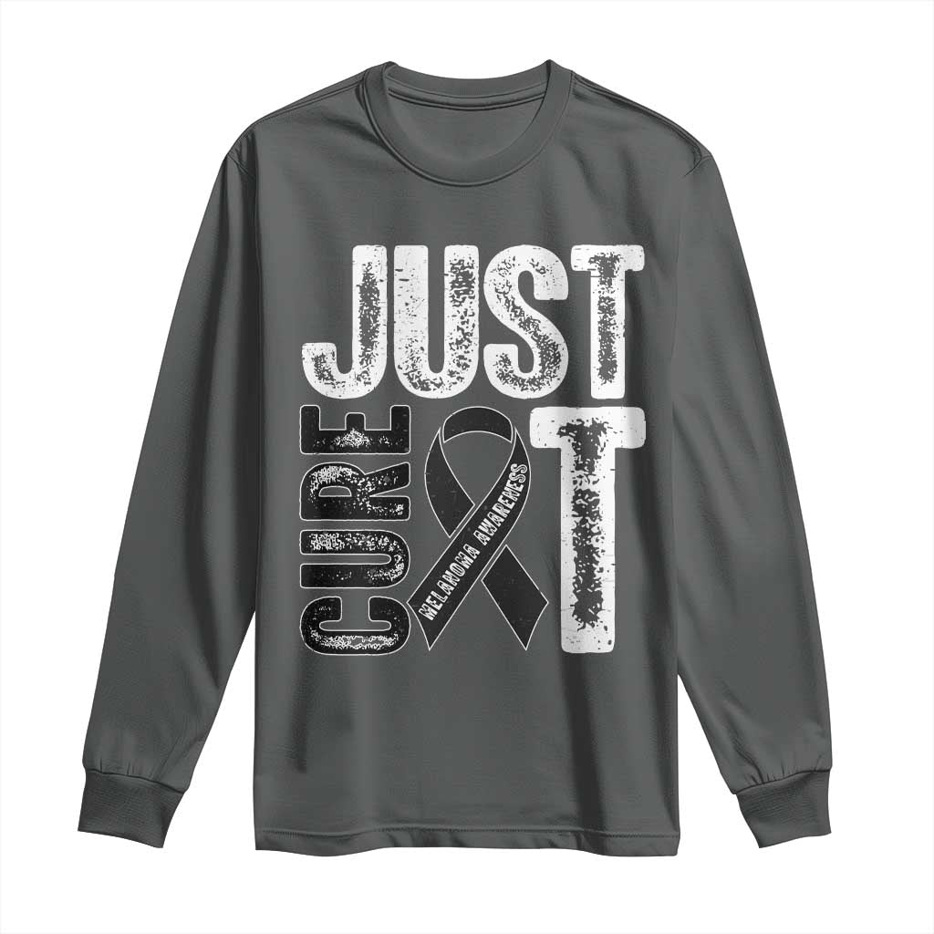 Skin Cancer Warrior Awareness Fighter Long Sleeve Shirt Just Cure It