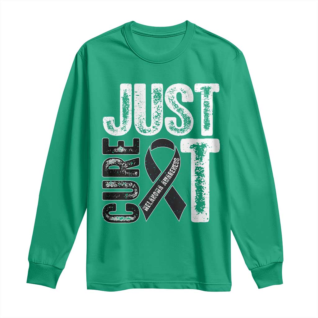 Skin Cancer Warrior Awareness Fighter Long Sleeve Shirt Just Cure It