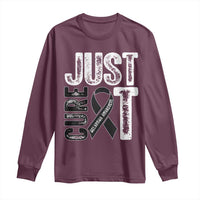 Skin Cancer Warrior Awareness Fighter Long Sleeve Shirt Just Cure It