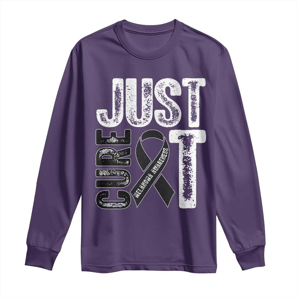 Skin Cancer Warrior Awareness Fighter Long Sleeve Shirt Just Cure It