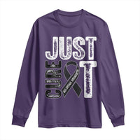 Skin Cancer Warrior Awareness Fighter Long Sleeve Shirt Just Cure It