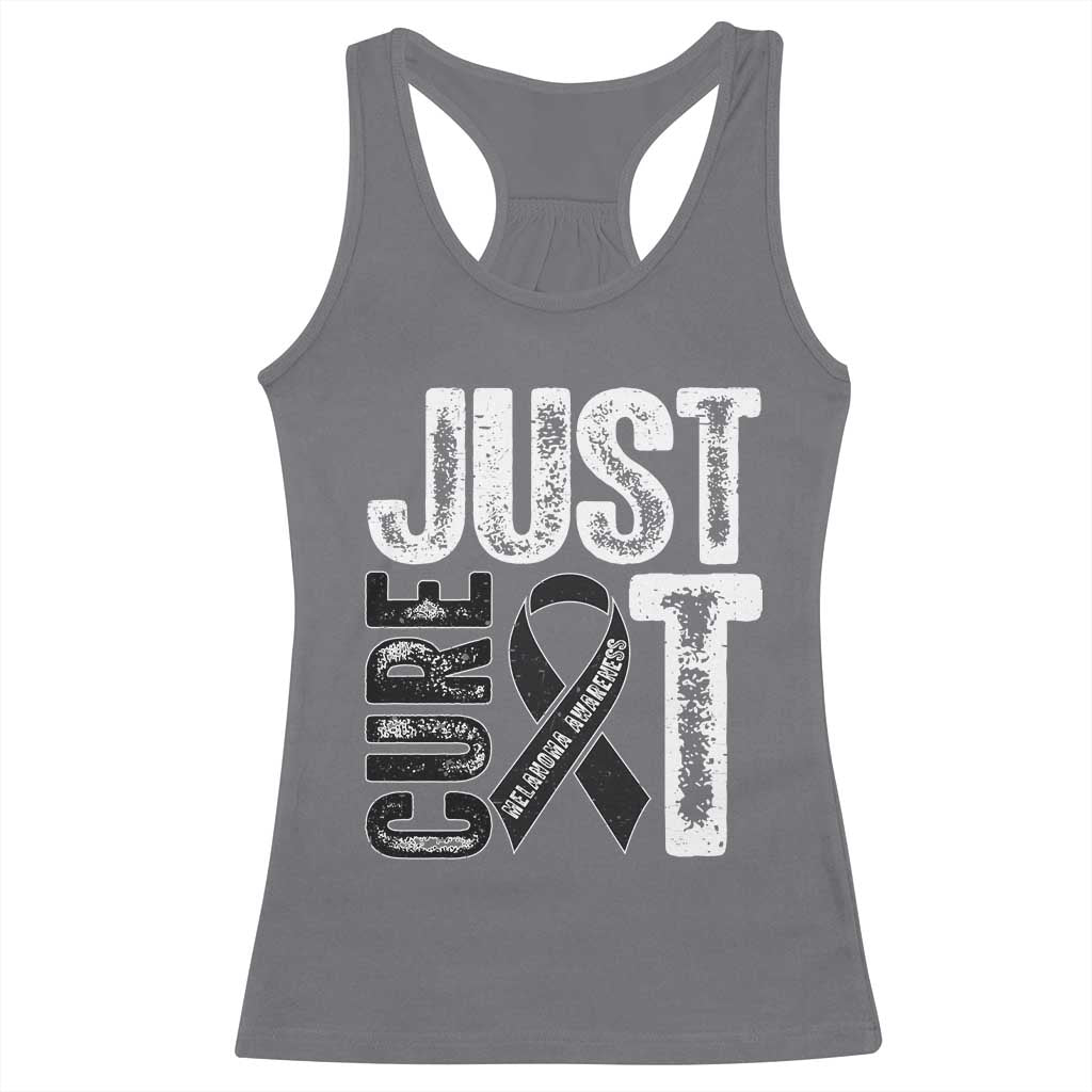 Skin Cancer Warrior Awareness Fighter Racerback Tank Top Just Cure It