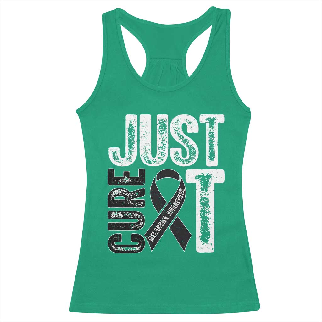 Skin Cancer Warrior Awareness Fighter Racerback Tank Top Just Cure It