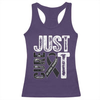 Skin Cancer Warrior Awareness Fighter Racerback Tank Top Just Cure It