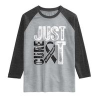 Skin Cancer Warrior Awareness Fighter Raglan Shirt Just Cure It