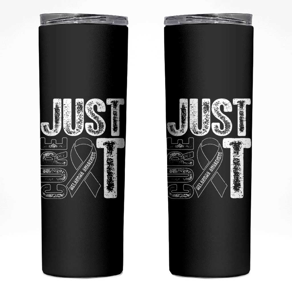 Skin Cancer Warrior Awareness Fighter Skinny Tumbler Just Cure It