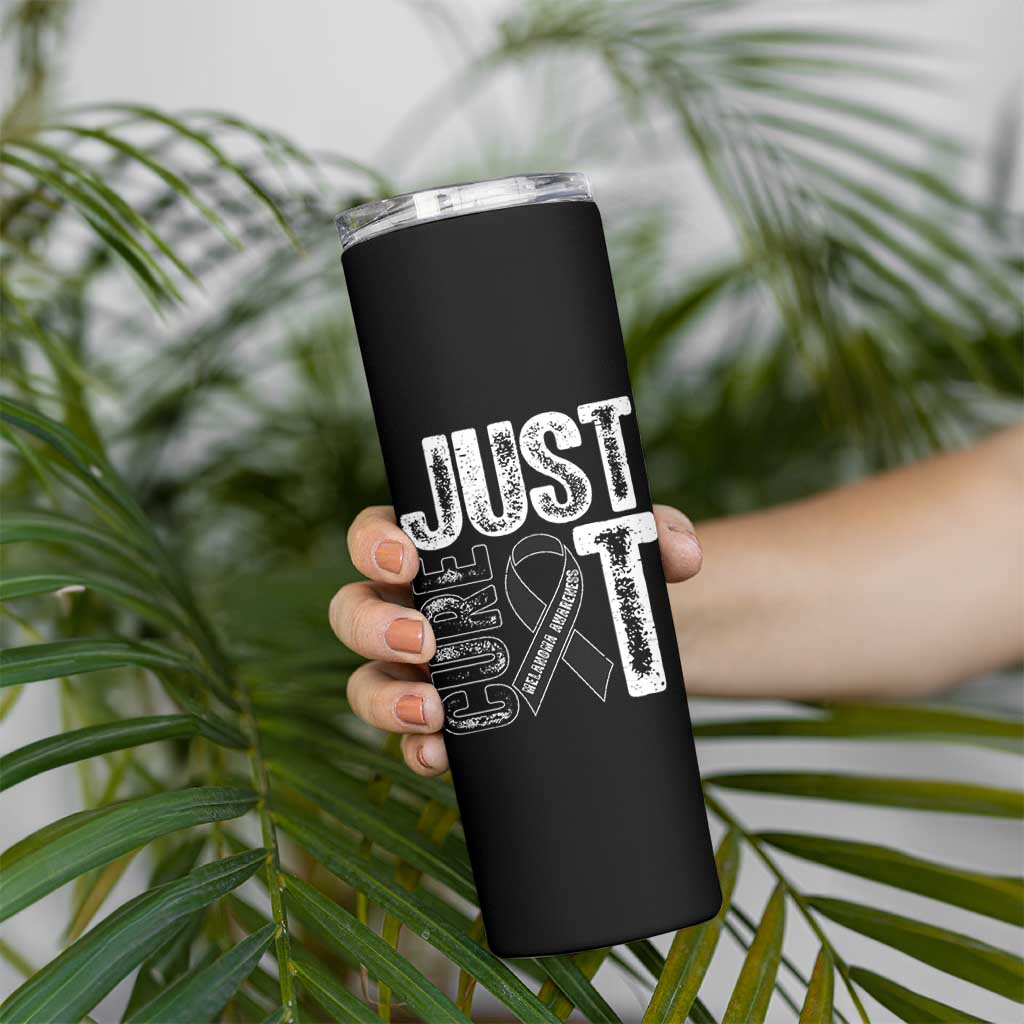Skin Cancer Warrior Awareness Fighter Skinny Tumbler Just Cure It
