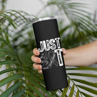 Skin Cancer Warrior Awareness Fighter Skinny Tumbler Just Cure It