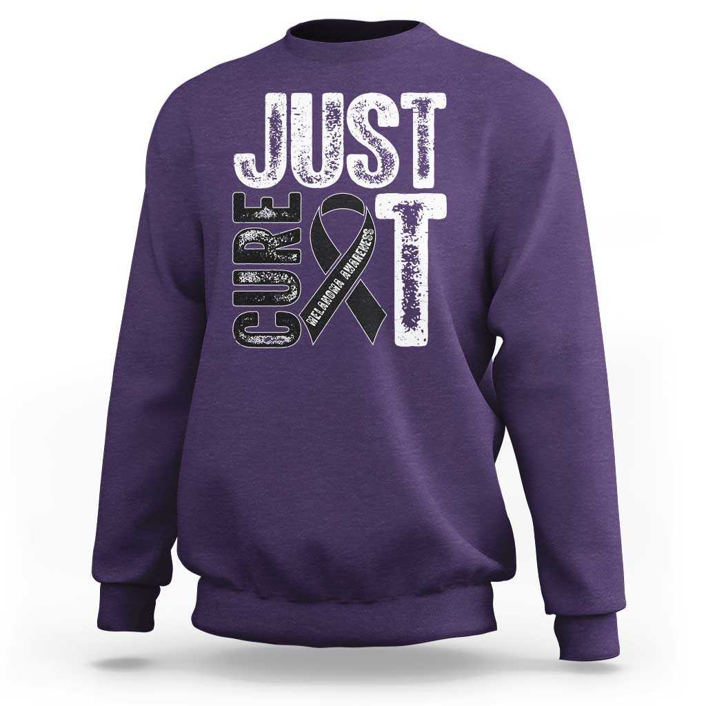Skin Cancer Warrior Awareness Fighter Sweatshirt Just Cure It