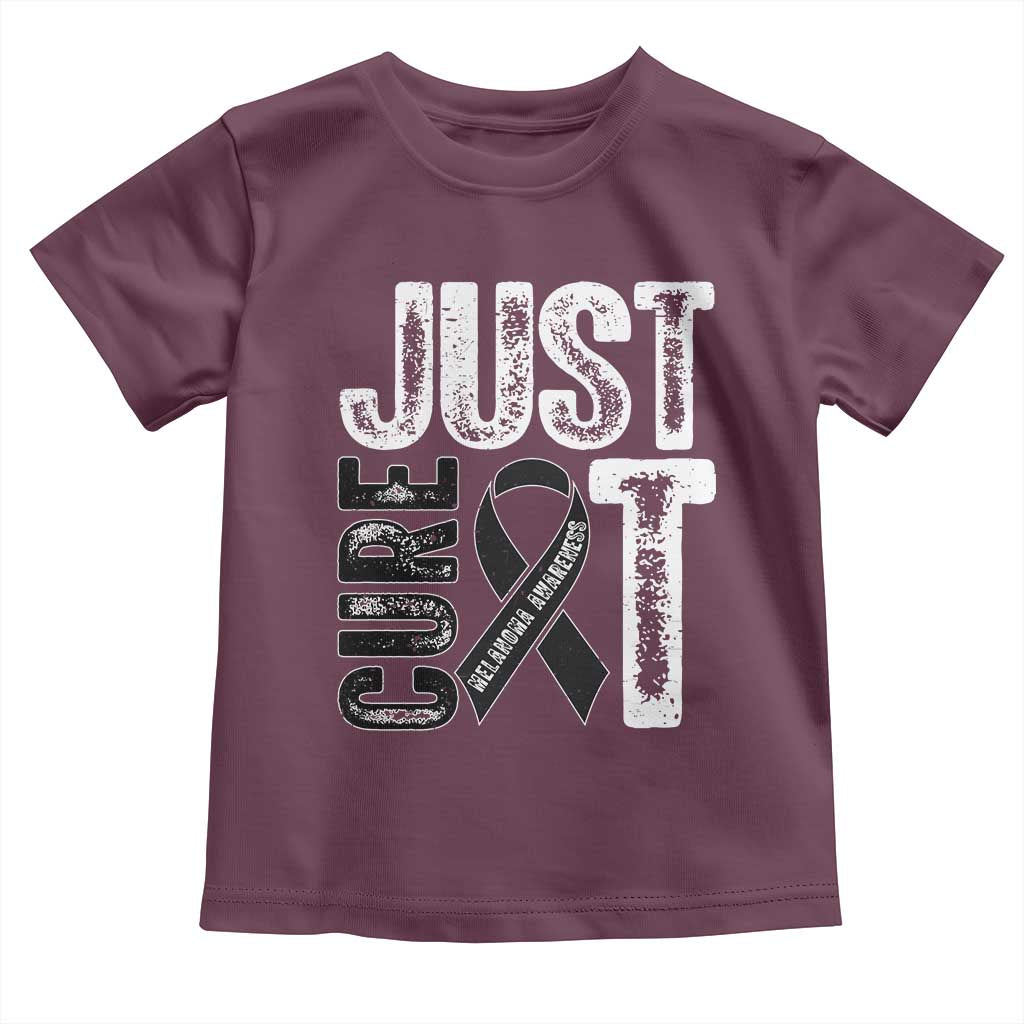 Skin Cancer Warrior Awareness Fighter Toddler T Shirt Just Cure It