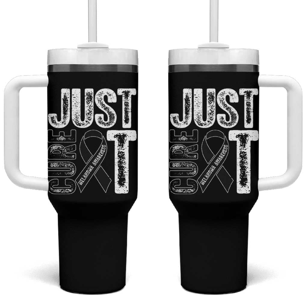 Skin Cancer Warrior Awareness Fighter Tumbler With Handle Just Cure It