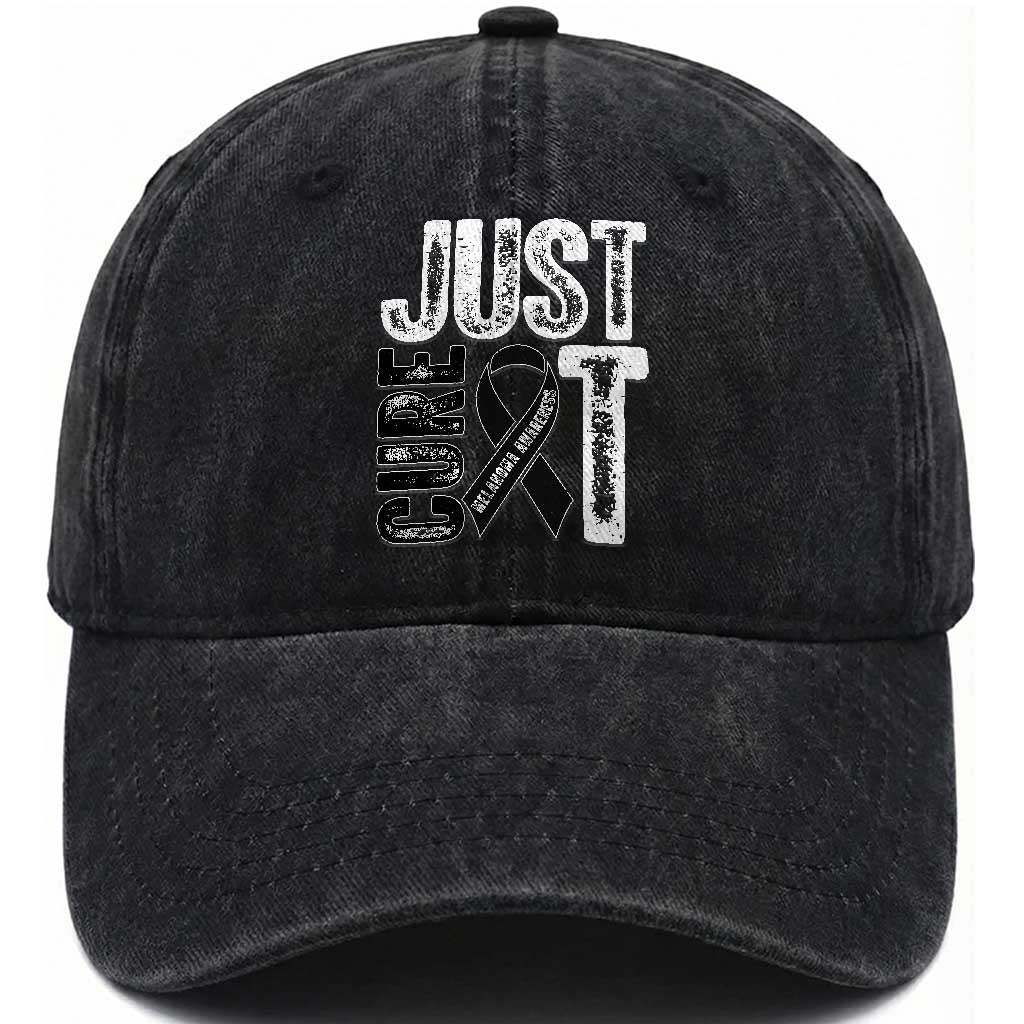 Skin Cancer Warrior Awareness Fighter Washed Cotton Baseball Cap Just Cure It