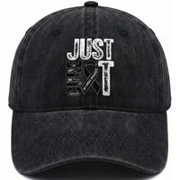 Skin Cancer Warrior Awareness Fighter Washed Cotton Baseball Cap Just Cure It