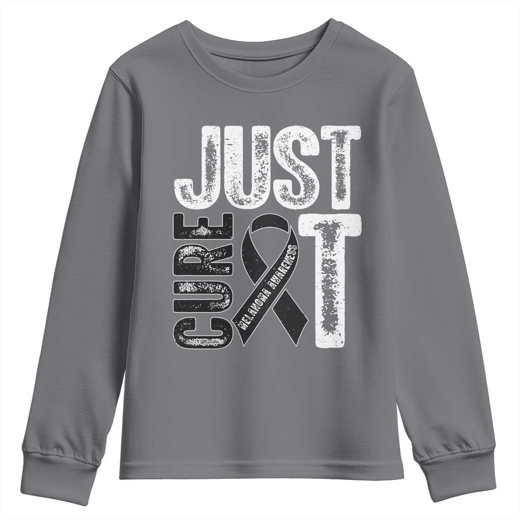 Skin Cancer Warrior Awareness Fighter Youth Sweatshirt Just Cure It