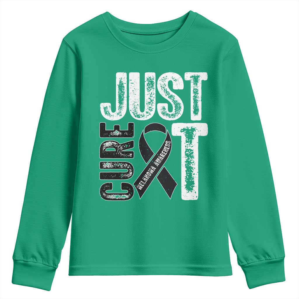 Skin Cancer Warrior Awareness Fighter Youth Sweatshirt Just Cure It