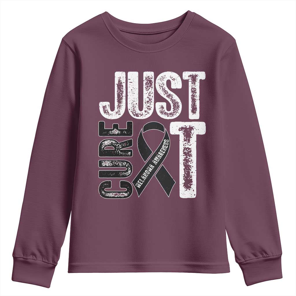 Skin Cancer Warrior Awareness Fighter Youth Sweatshirt Just Cure It