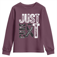 Skin Cancer Warrior Awareness Fighter Youth Sweatshirt Just Cure It