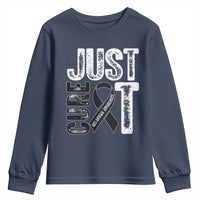 Skin Cancer Warrior Awareness Fighter Youth Sweatshirt Just Cure It