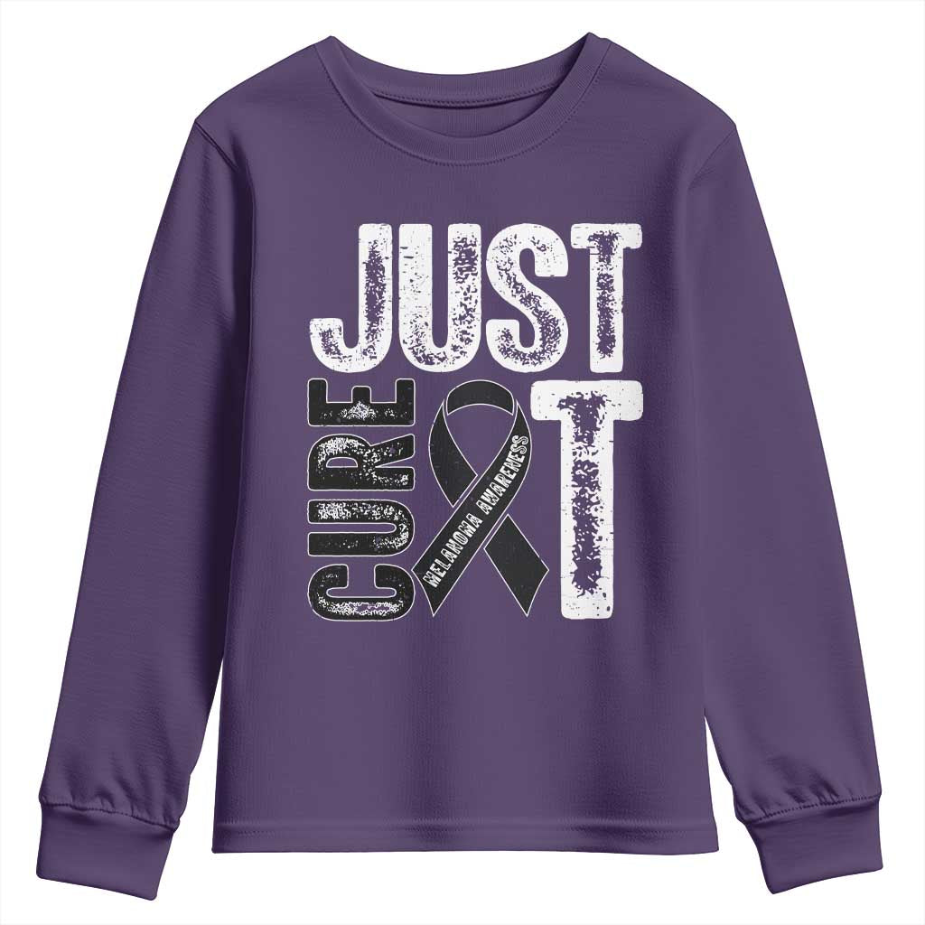 Skin Cancer Warrior Awareness Fighter Youth Sweatshirt Just Cure It
